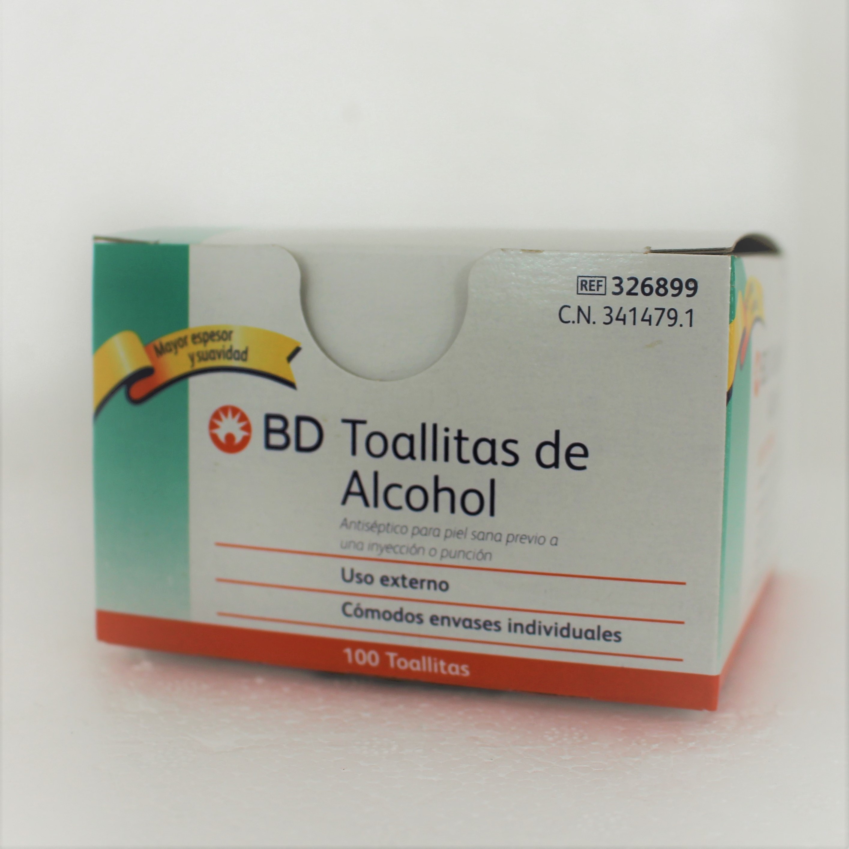 TOALLITAS DE ALCOHOL BD (CAJA X 100 UNID)